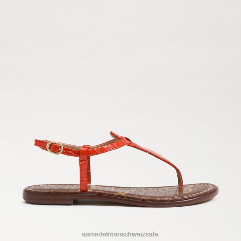 CH Sam Edelman Frauen Gigi-Zehensandale Orangenmohn X2J86225 Schuhwerk