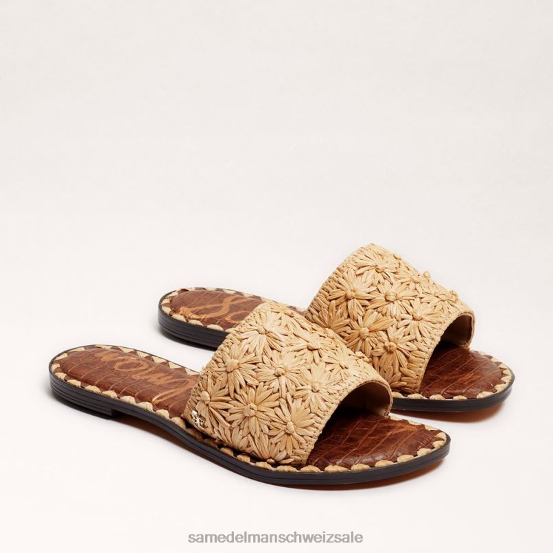 CH Sam Edelman Frauen Giovanna Raffiabast-Slide-Sandale Buchenholz X2J8669 Schuhwerk