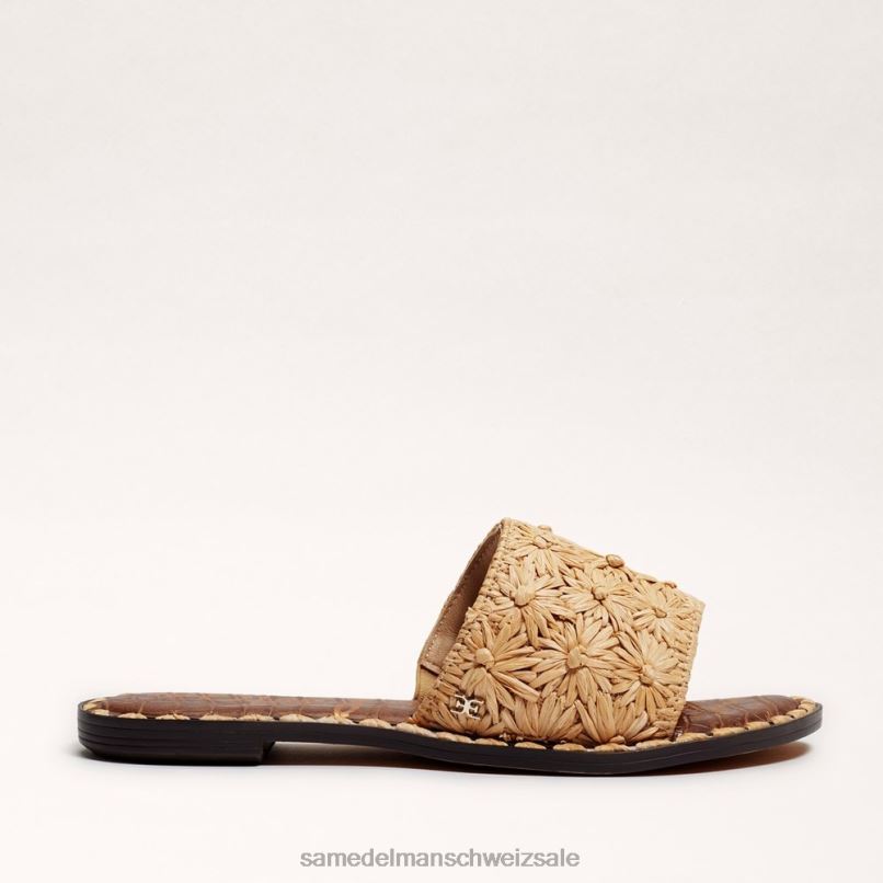 CH Sam Edelman Frauen Giovanna Raffiabast-Slide-Sandale Buchenholz X2J8669 Schuhwerk