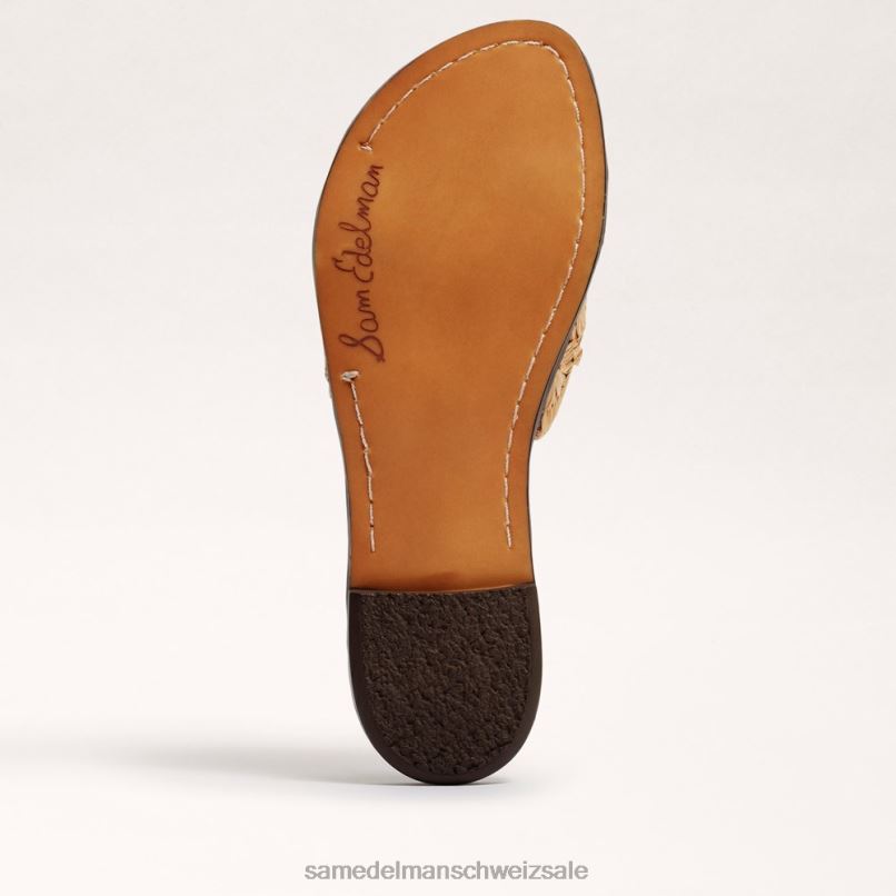 CH Sam Edelman Frauen Giovanna Raffiabast-Slide-Sandale Buchenholz X2J8669 Schuhwerk