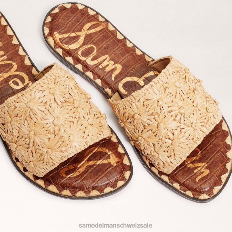 CH Sam Edelman Frauen Giovanna Raffiabast-Slide-Sandale Buchenholz X2J8669 Schuhwerk