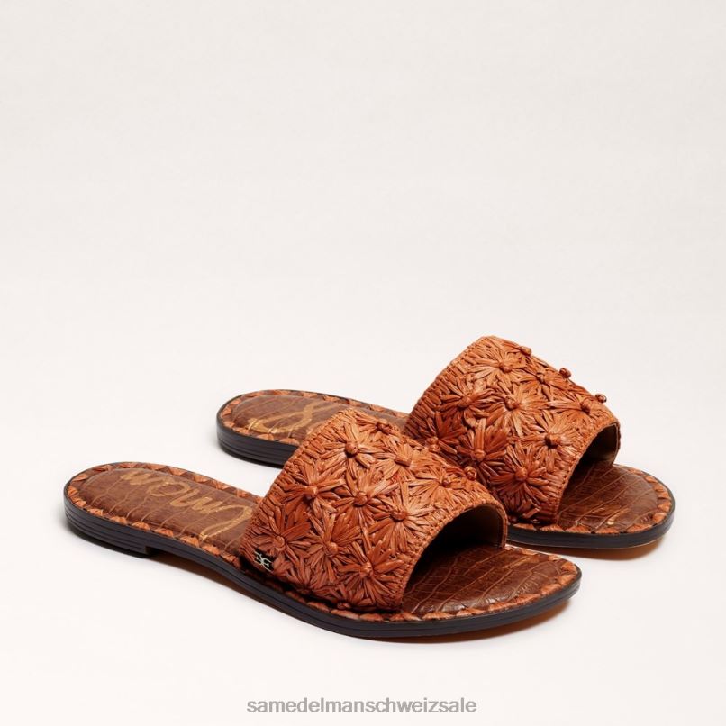 CH Sam Edelman Frauen Giovanna Raffiabast-Slide-Sandale dunkler Rost X2J8670 Schuhwerk