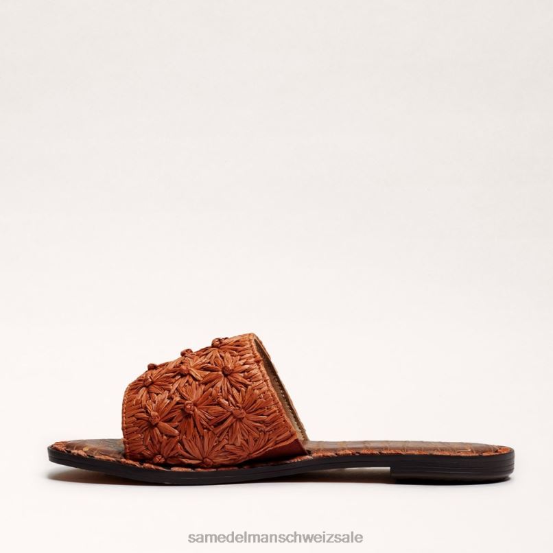 CH Sam Edelman Frauen Giovanna Raffiabast-Slide-Sandale dunkler Rost X2J8670 Schuhwerk