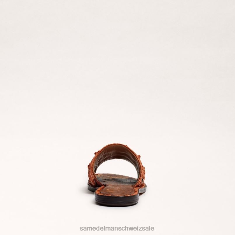 CH Sam Edelman Frauen Giovanna Raffiabast-Slide-Sandale dunkler Rost X2J8670 Schuhwerk