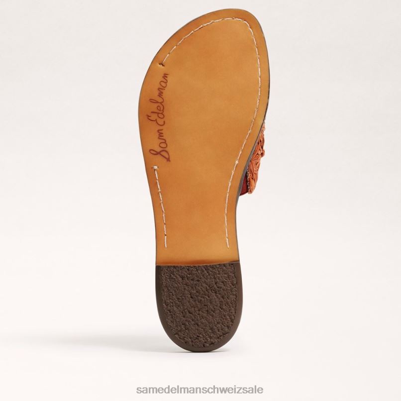 CH Sam Edelman Frauen Giovanna Raffiabast-Slide-Sandale dunkler Rost X2J8670 Schuhwerk