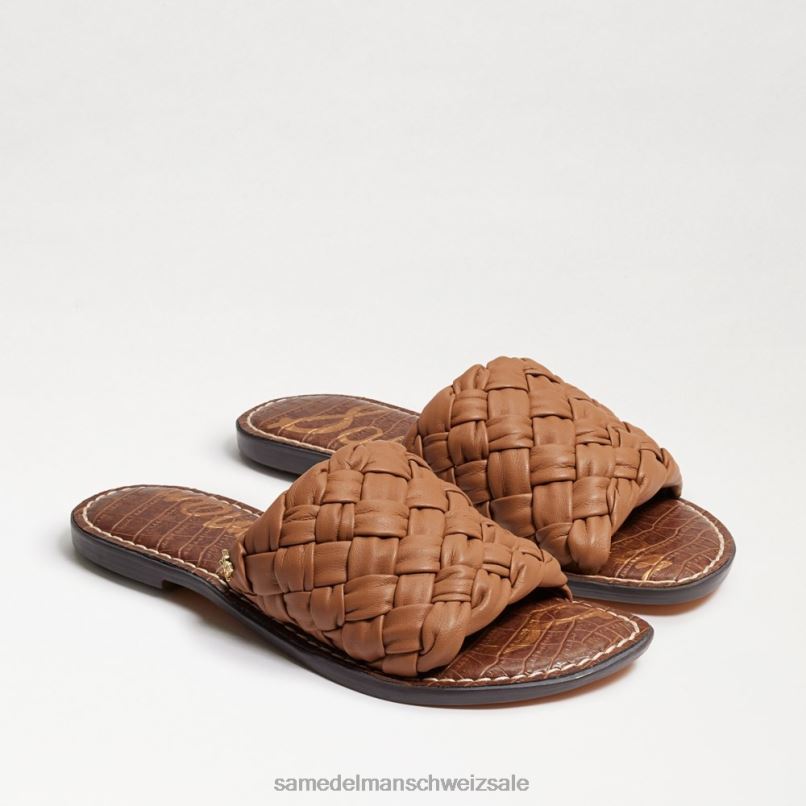 CH Sam Edelman Frauen Griffin gewebte Slide-Sandale Es ist aus kuschelig braunem Leder X2J86633 Schuhwerk