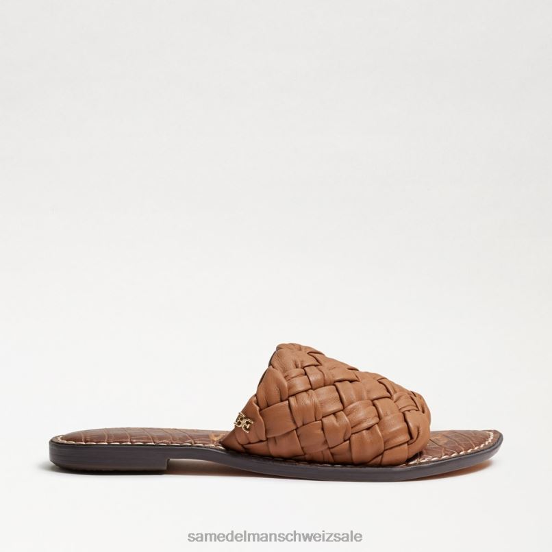 CH Sam Edelman Frauen Griffin gewebte Slide-Sandale Es ist aus kuschelig braunem Leder X2J86633 Schuhwerk
