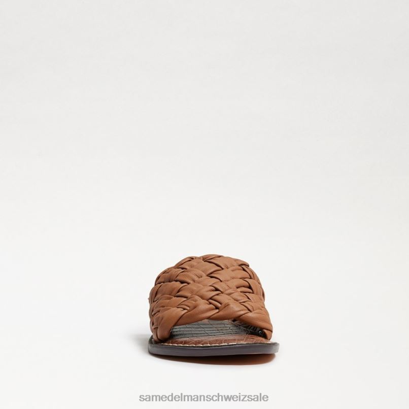 CH Sam Edelman Frauen Griffin gewebte Slide-Sandale Es ist aus kuschelig braunem Leder X2J86633 Schuhwerk
