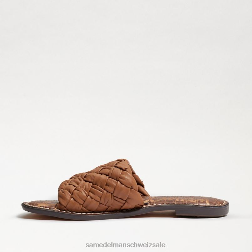 CH Sam Edelman Frauen Griffin gewebte Slide-Sandale Es ist aus kuschelig braunem Leder X2J86633 Schuhwerk