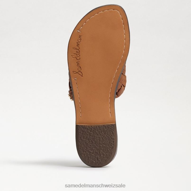 CH Sam Edelman Frauen Griffin gewebte Slide-Sandale Es ist aus kuschelig braunem Leder X2J86633 Schuhwerk