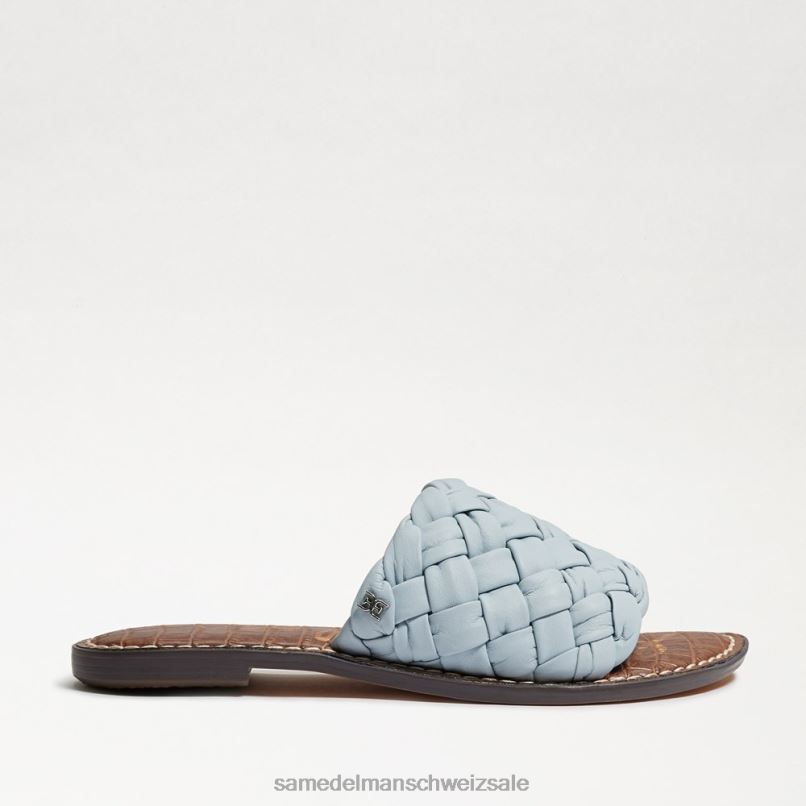 CH Sam Edelman Frauen Griffin gewebte Slide-Sandale Rivierablaues Leder X2J86635 Schuhwerk