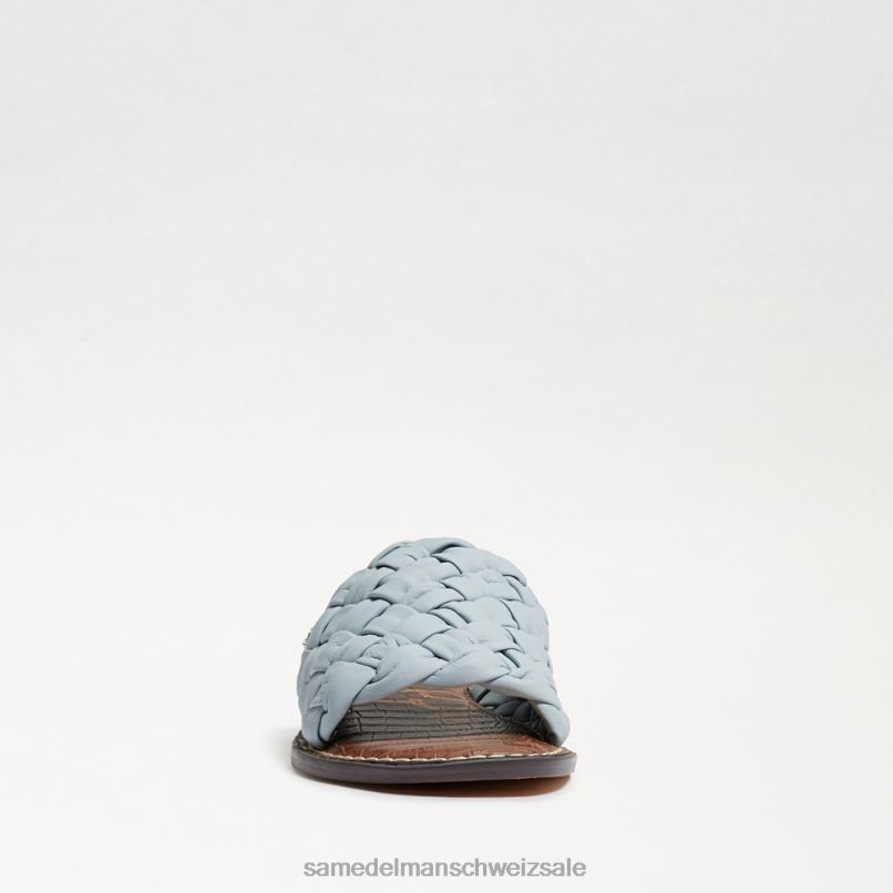 CH Sam Edelman Frauen Griffin gewebte Slide-Sandale Rivierablaues Leder X2J86635 Schuhwerk
