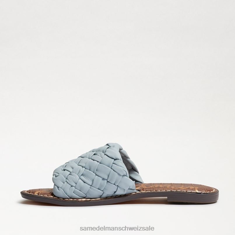 CH Sam Edelman Frauen Griffin gewebte Slide-Sandale Rivierablaues Leder X2J86635 Schuhwerk