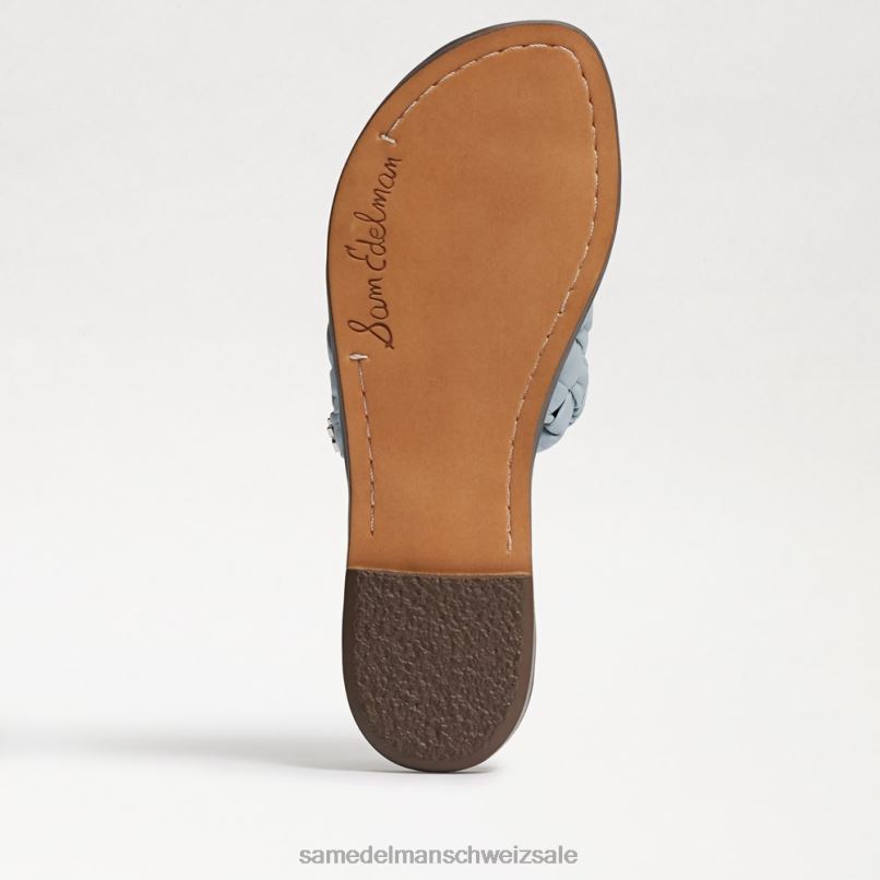 CH Sam Edelman Frauen Griffin gewebte Slide-Sandale Rivierablaues Leder X2J86635 Schuhwerk