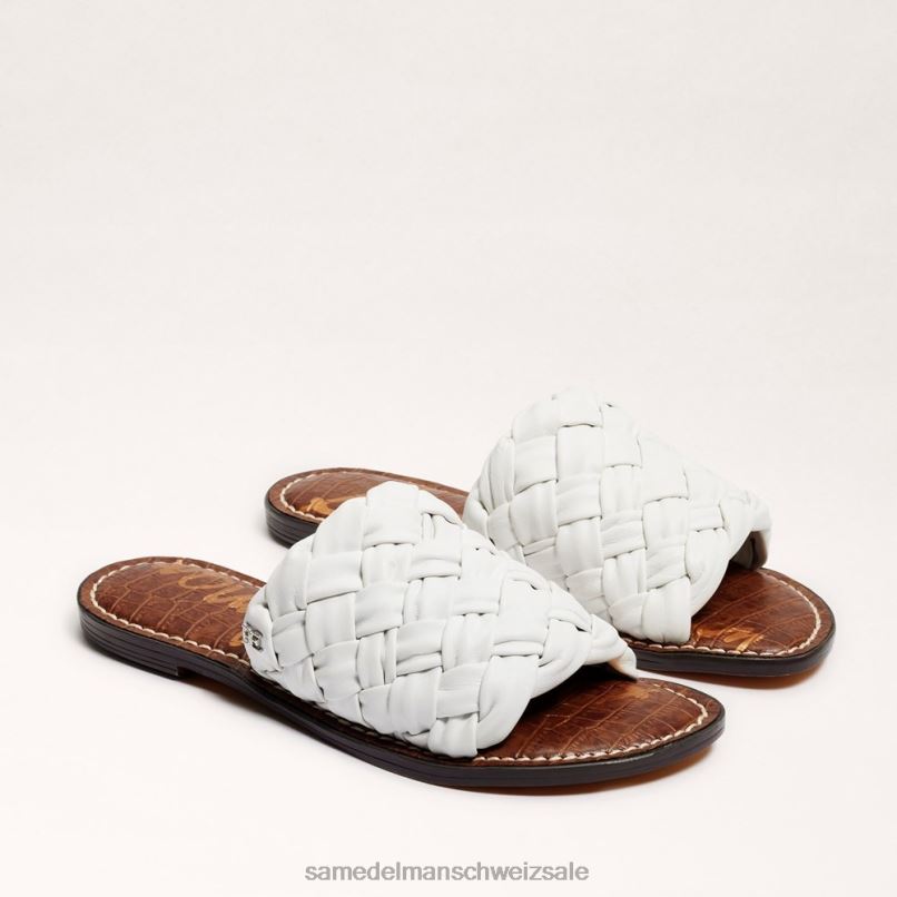 CH Sam Edelman Frauen Griffin gewebte Slide-Sandale helles Weiss X2J86638 Schuhwerk