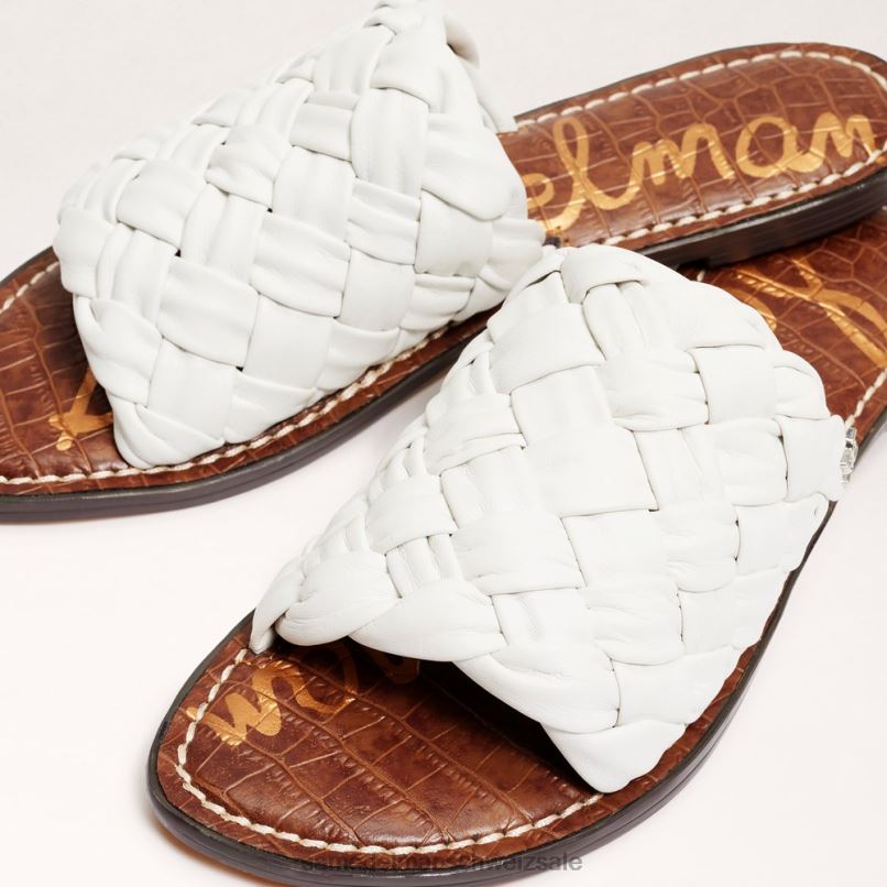 CH Sam Edelman Frauen Griffin gewebte Slide-Sandale helles Weiss X2J86638 Schuhwerk