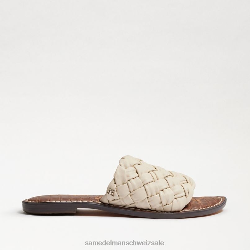 CH Sam Edelman Frauen Griffin gewebte Slide-Sandale modernes elfenbeinfarbenes Leder X2J86634 Schuhwerk