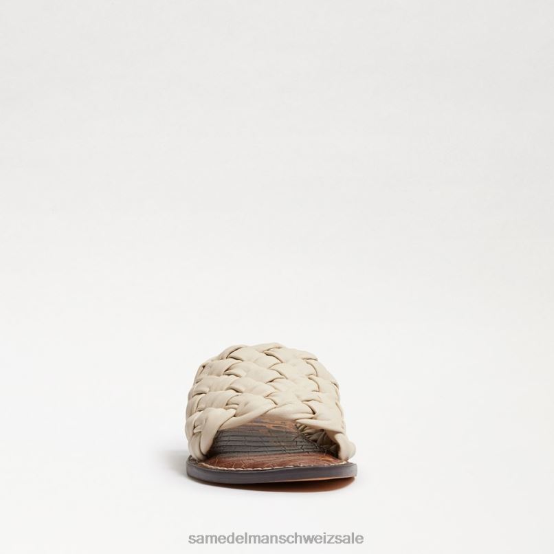 CH Sam Edelman Frauen Griffin gewebte Slide-Sandale modernes elfenbeinfarbenes Leder X2J86634 Schuhwerk