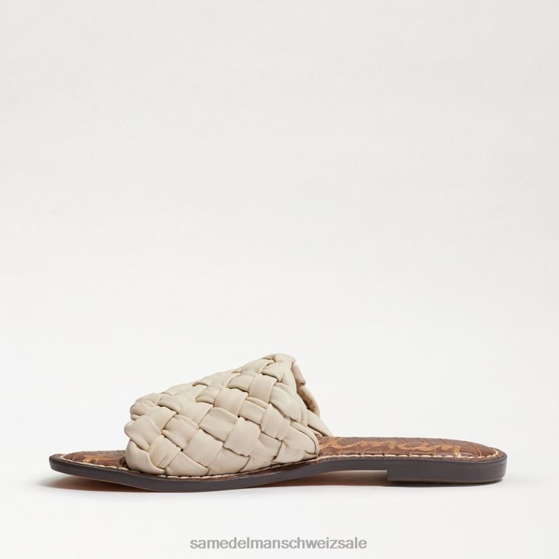 CH Sam Edelman Frauen Griffin gewebte Slide-Sandale modernes elfenbeinfarbenes Leder X2J86634 Schuhwerk