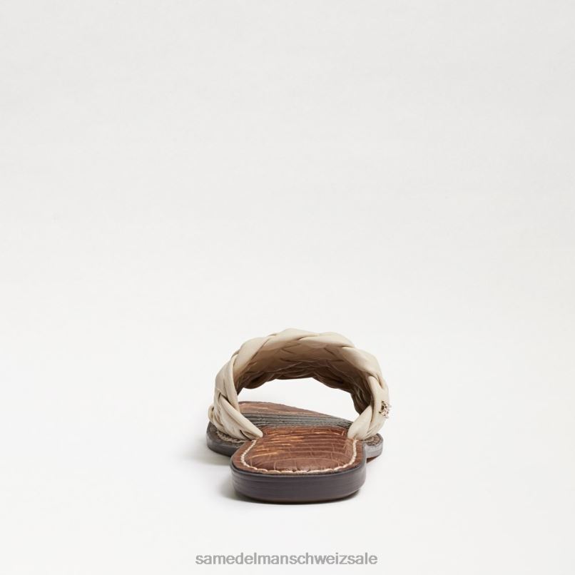 CH Sam Edelman Frauen Griffin gewebte Slide-Sandale modernes elfenbeinfarbenes Leder X2J86634 Schuhwerk