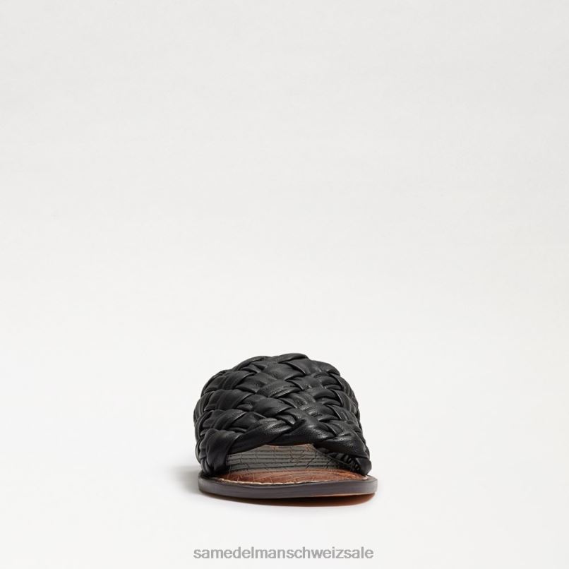 CH Sam Edelman Frauen Griffin gewebte Slide-Sandale schwarzes Leder X2J86632 Schuhwerk