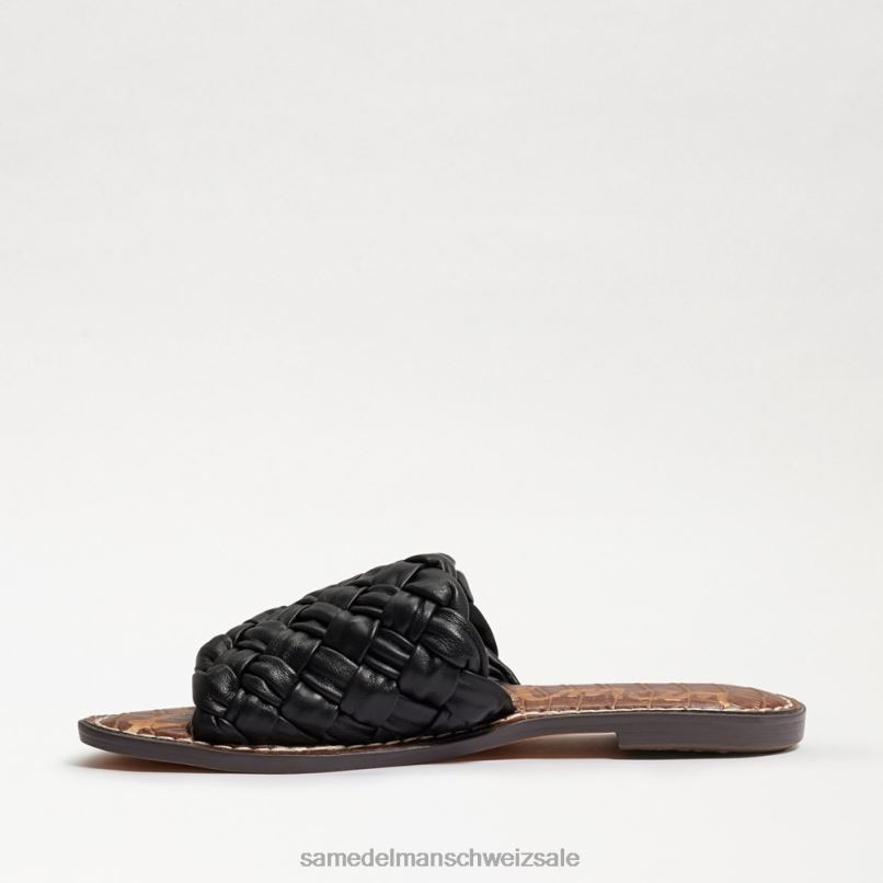 CH Sam Edelman Frauen Griffin gewebte Slide-Sandale schwarzes Leder X2J86632 Schuhwerk