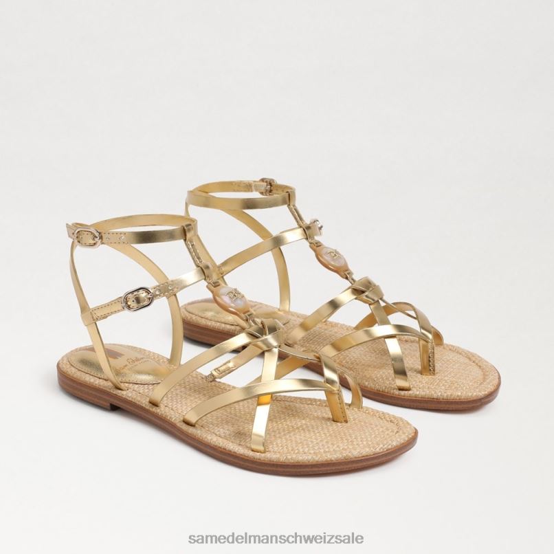 CH Sam Edelman Frauen Gwen Gladiator-Sandale Bernstein Gold X2J86249 Schuhwerk