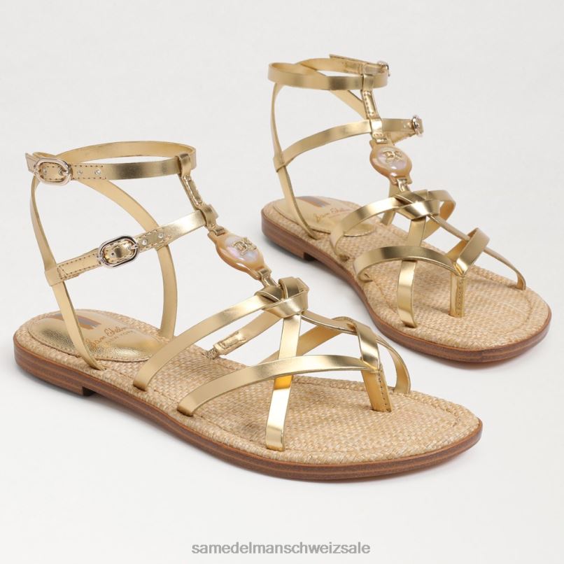 CH Sam Edelman Frauen Gwen Gladiator-Sandale Bernstein Gold X2J86249 Schuhwerk