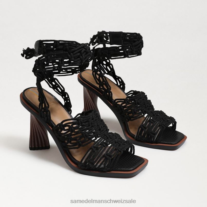 CH Sam Edelman Frauen Harleigh-Knöchelwickelabsatz Schwarz X2J86860 Schuhwerk