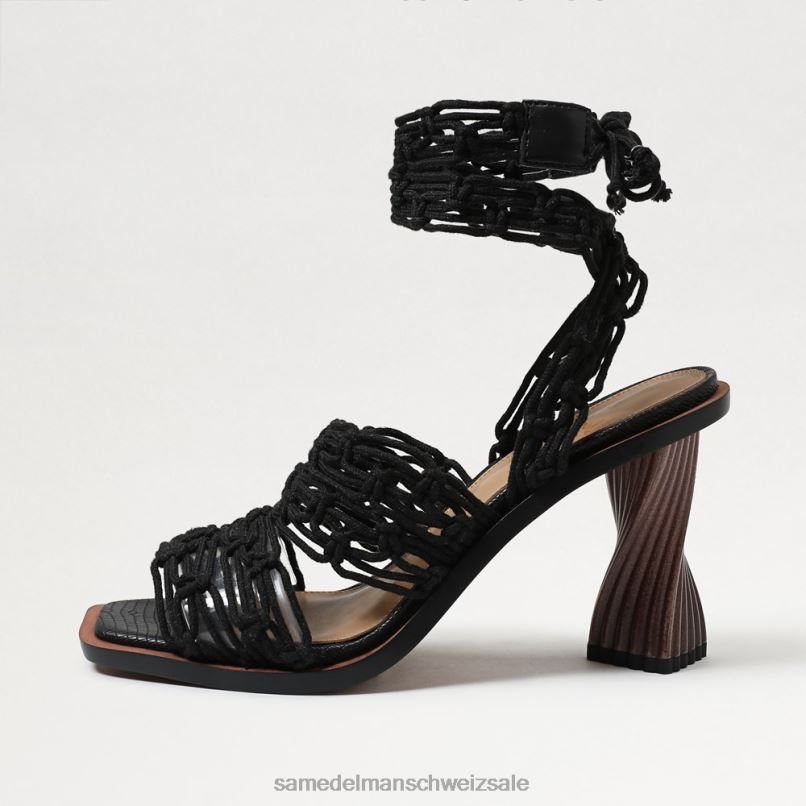 CH Sam Edelman Frauen Harleigh-Knöchelwickelabsatz Schwarz X2J86860 Schuhwerk