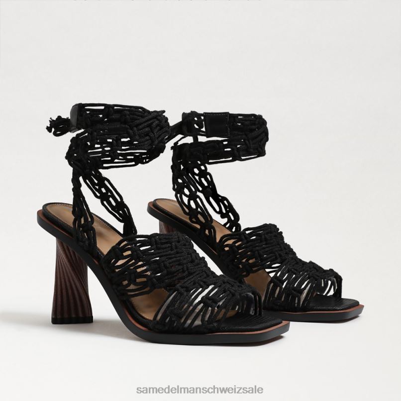 CH Sam Edelman Frauen Harleigh-Knöchelwickelabsatz Schwarz X2J86860 Schuhwerk