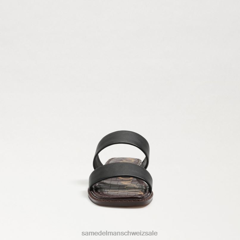 CH Sam Edelman Frauen Haydee Slide-Sandale schwarzes Leder X2J86572 Schuhwerk