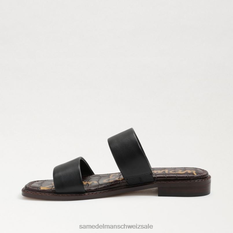 CH Sam Edelman Frauen Haydee Slide-Sandale schwarzes Leder X2J86572 Schuhwerk