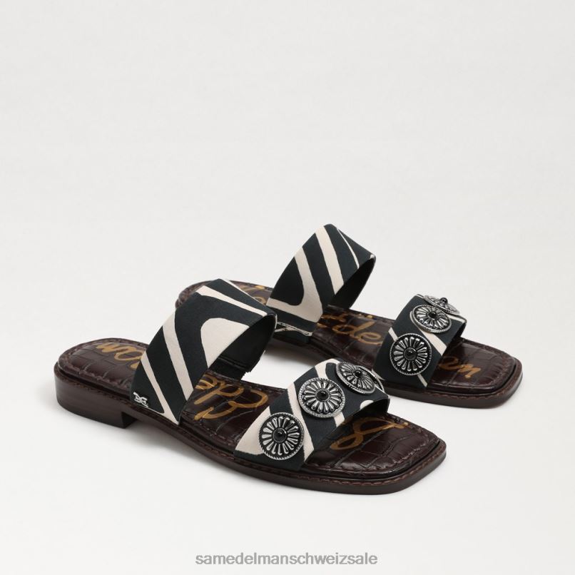 CH Sam Edelman Frauen Hera Slide-Sandale schwarz/natürliches Zebra X2J86741 Schuhwerk