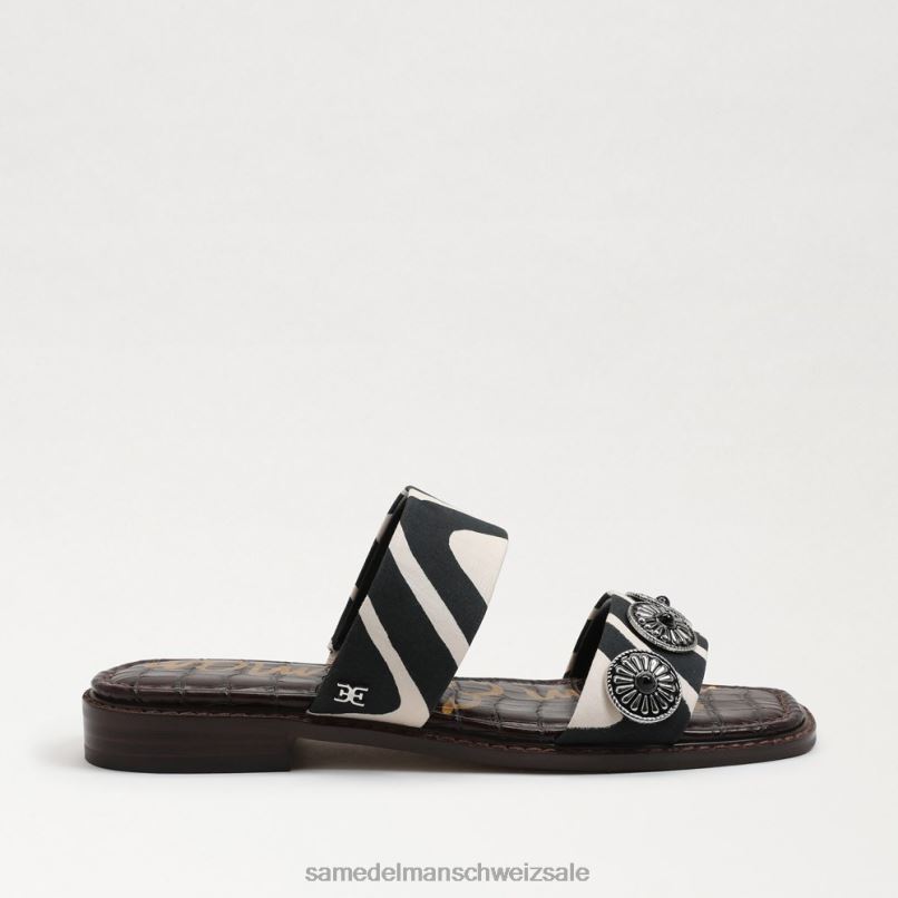 CH Sam Edelman Frauen Hera Slide-Sandale schwarz/natürliches Zebra X2J86741 Schuhwerk