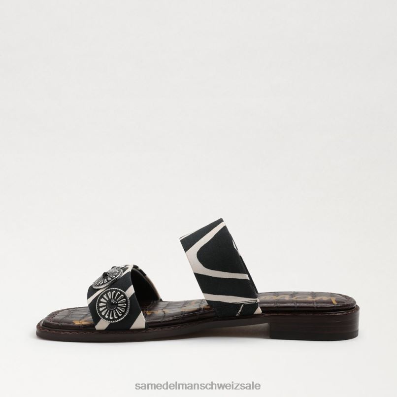 CH Sam Edelman Frauen Hera Slide-Sandale schwarz/natürliches Zebra X2J86741 Schuhwerk