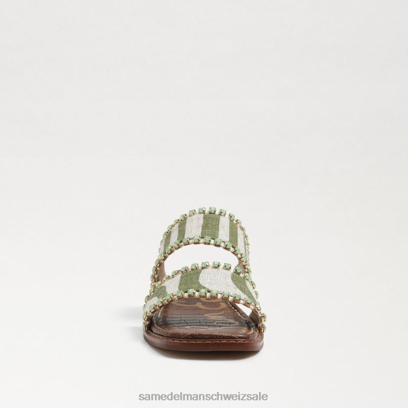 CH Sam Edelman Frauen Hopie Slide-Sandale Farn/natürliches Zebraleinen X2J86821 Schuhwerk