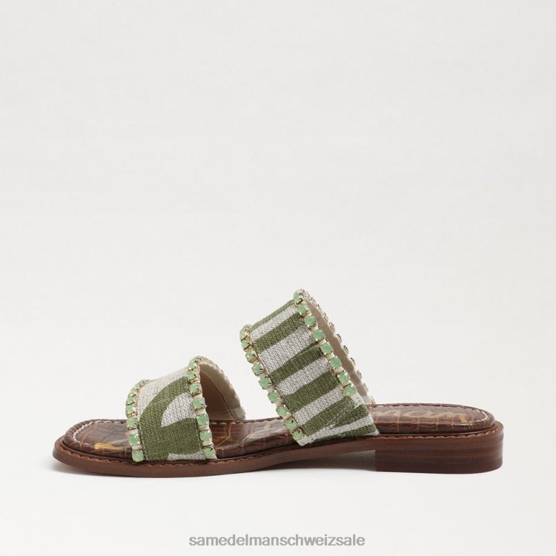 CH Sam Edelman Frauen Hopie Slide-Sandale Farn/natürliches Zebraleinen X2J86821 Schuhwerk