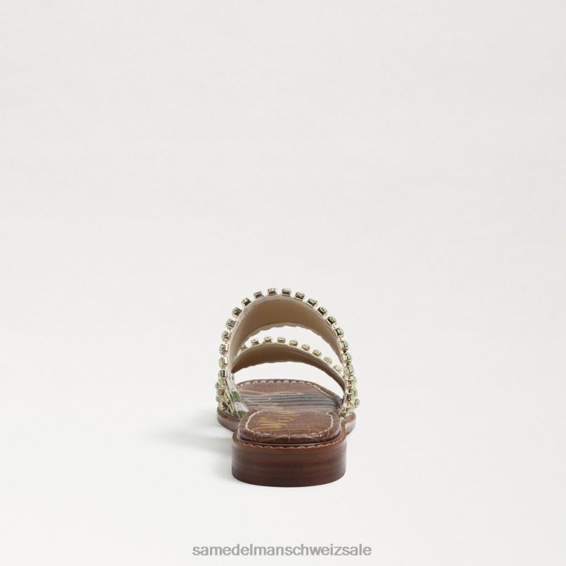 CH Sam Edelman Frauen Hopie Slide-Sandale Farn/natürliches Zebraleinen X2J86821 Schuhwerk