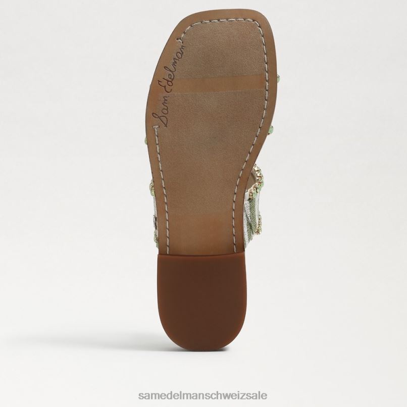 CH Sam Edelman Frauen Hopie Slide-Sandale Farn/natürliches Zebraleinen X2J86821 Schuhwerk