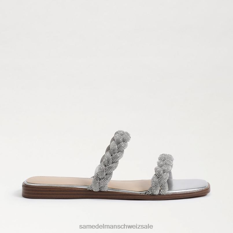 CH Sam Edelman Frauen Inette-Slide-Sandale weiches Silber X2J86693 Schuhwerk