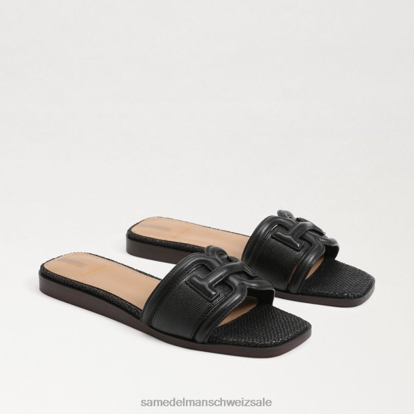 CH Sam Edelman Frauen Irina Slide-Sandale schwarze Eidechse X2J863 Schuhwerk