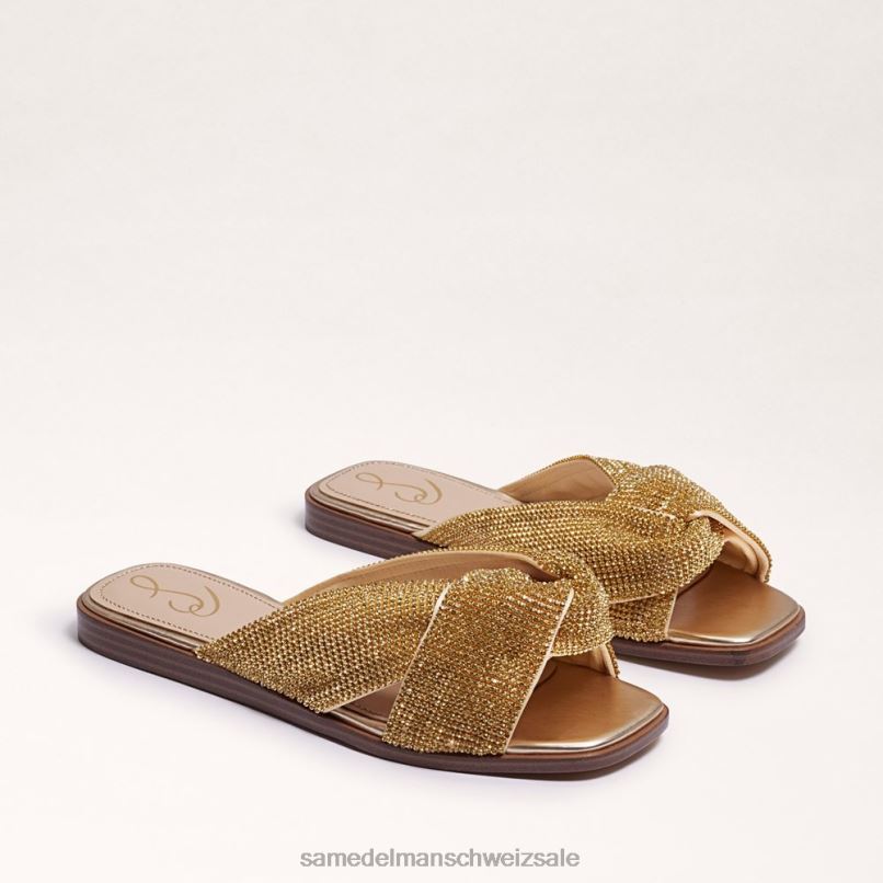 CH Sam Edelman Frauen Issie Slide-Sandale Gold X2J86467 Schuhwerk