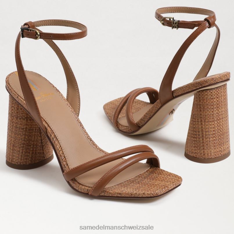 CH Sam Edelman Frauen Kia-Sandale mit Blockabsatz reichhaltiger Cognac X2J86109 Schuhwerk