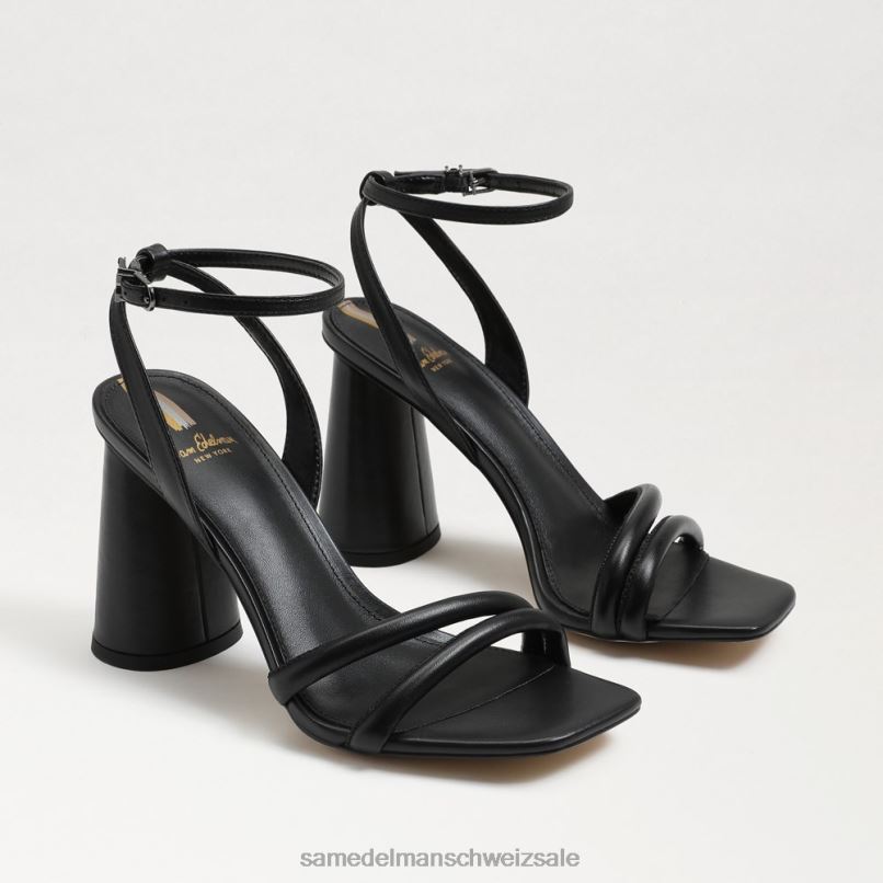 CH Sam Edelman Frauen Kia-Sandale mit Blockabsatz schwarzes Leder X2J86106 Schuhwerk
