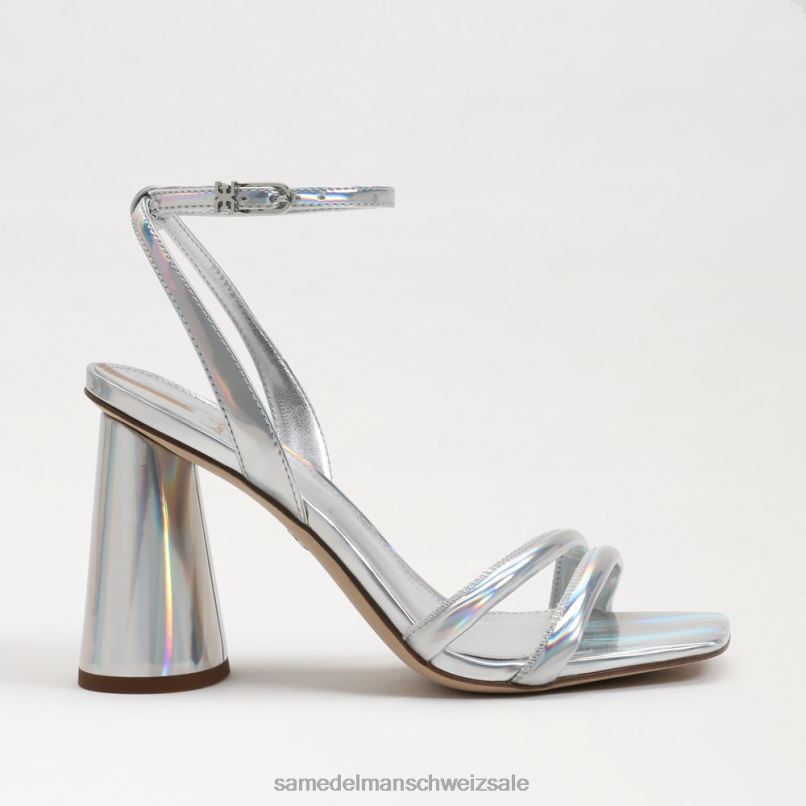 CH Sam Edelman Frauen Kia-Sandale mit Blockabsatz zartes Silber schillernd X2J86110 Schuhwerk