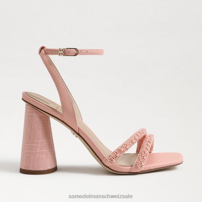 CH Sam Edelman Frauen Kia-Sandale mit Perlenblockabsatz Korallenpfirsich X2J86711 Schuhwerk
