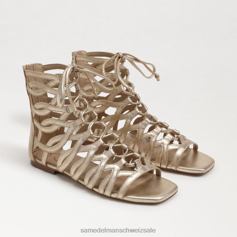 CH Sam Edelman Frauen Lara Gladiator-Sandale Gold Blatt X2J86945 Schuhwerk