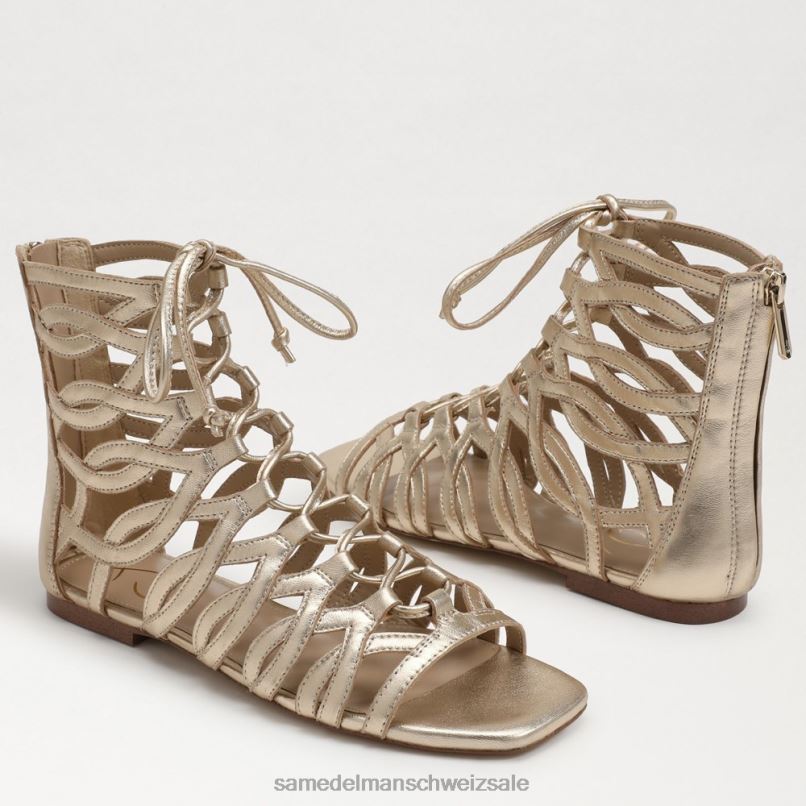 CH Sam Edelman Frauen Lara Gladiator-Sandale Gold Blatt X2J86945 Schuhwerk