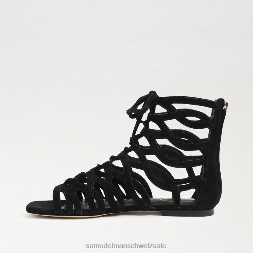 CH Sam Edelman Frauen Lara Gladiator-Sandale schwarzes Wildleder X2J86946 Schuhwerk